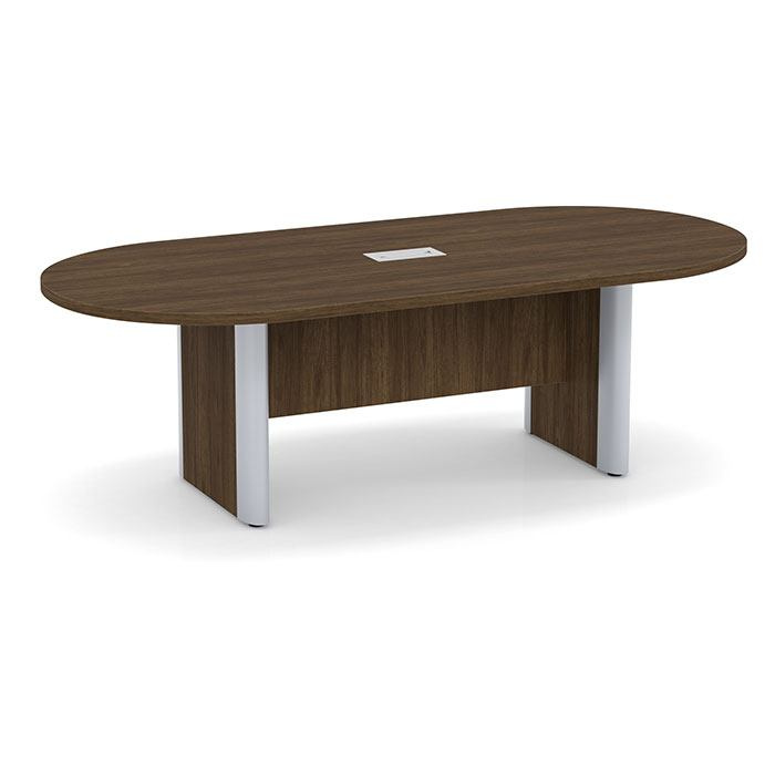 8' Boat Shaped Conference Table In Walnutg