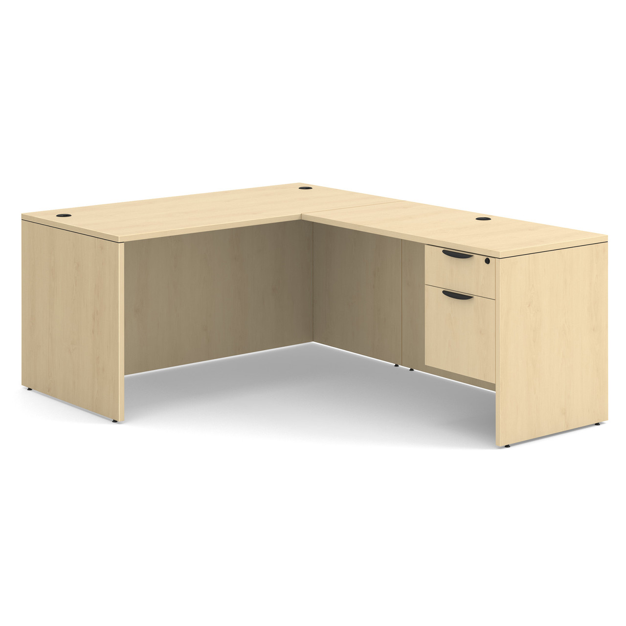 Maple-L-Shape-Desk-With-1-BoxFile-Pedestal Maple-L-Shape-Desk-With-1-BoxFile-Pedestal