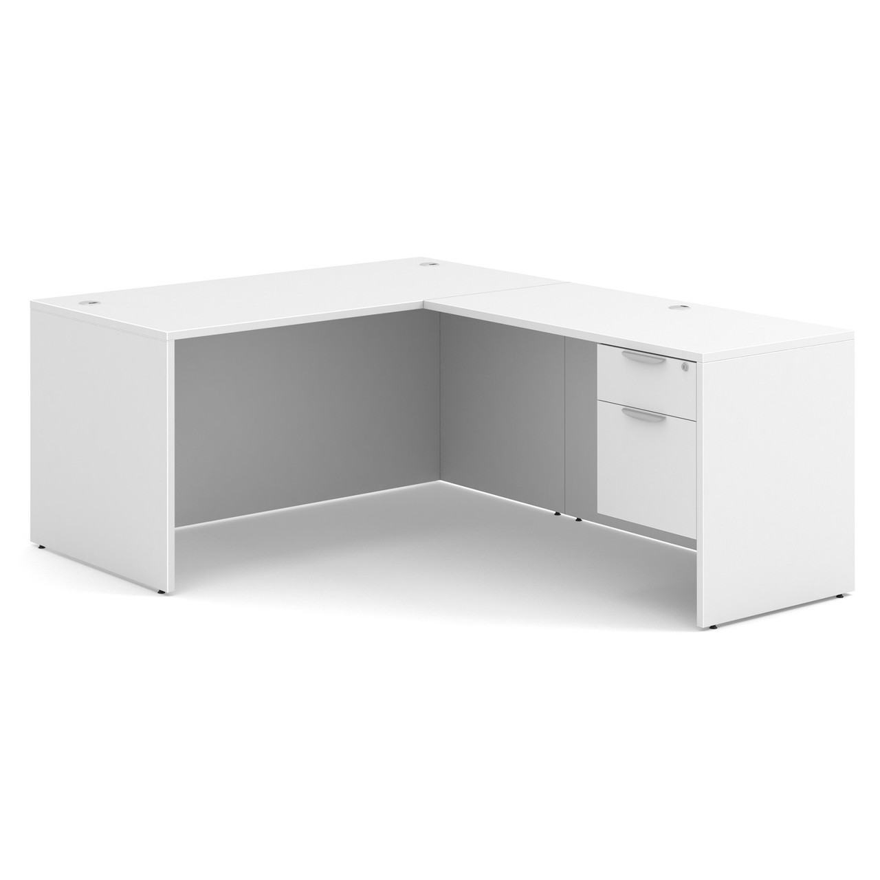 White-L-Shape-Desk-With-1-BoxFile-Pedestal White-L-Shape-Desk-With-1-BoxFile-Pedestal