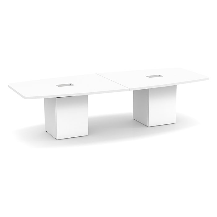 10′ Brooklyn Series Laminate Boat Shaped Conference Table In White 10′ Brooklyn Series Laminate Boat Shaped Conference Table In White