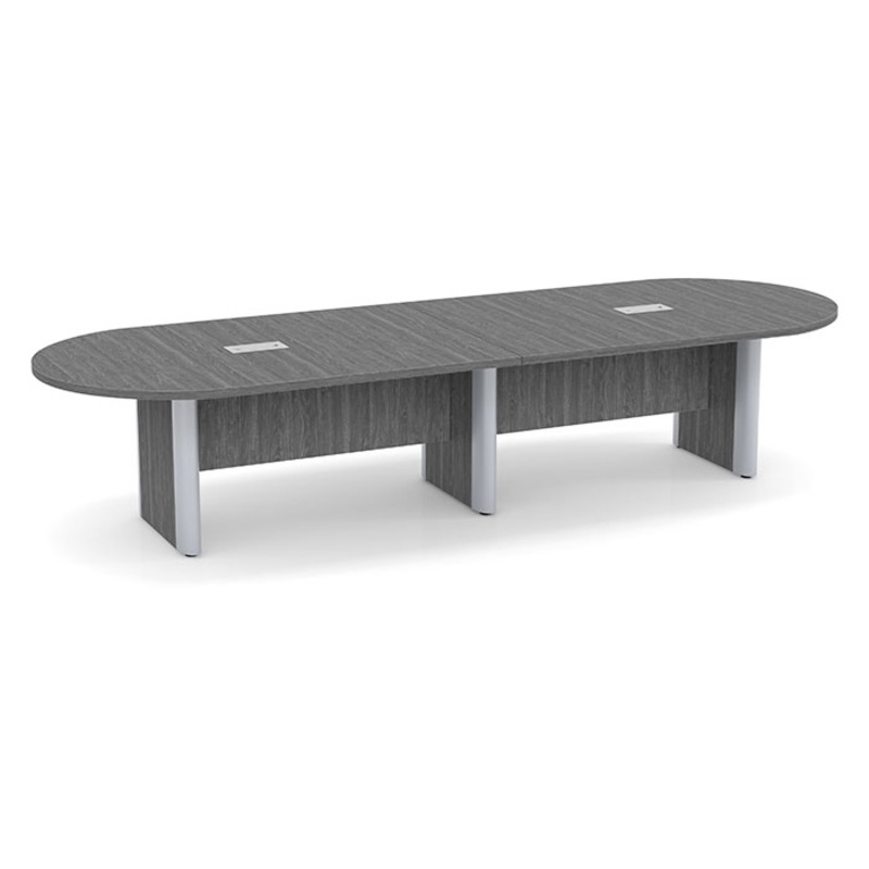 12′ GREY BROOKLYN SERIES RACETRACK SHAPED CONFERENCE TABLE WITH CABLE MANAGEMENT BASE 12′ GREY BROOKLYN SERIES RACETRACK SHAPED CONFERENCE TABLE WITH CABLE MANAGEMENT BASE