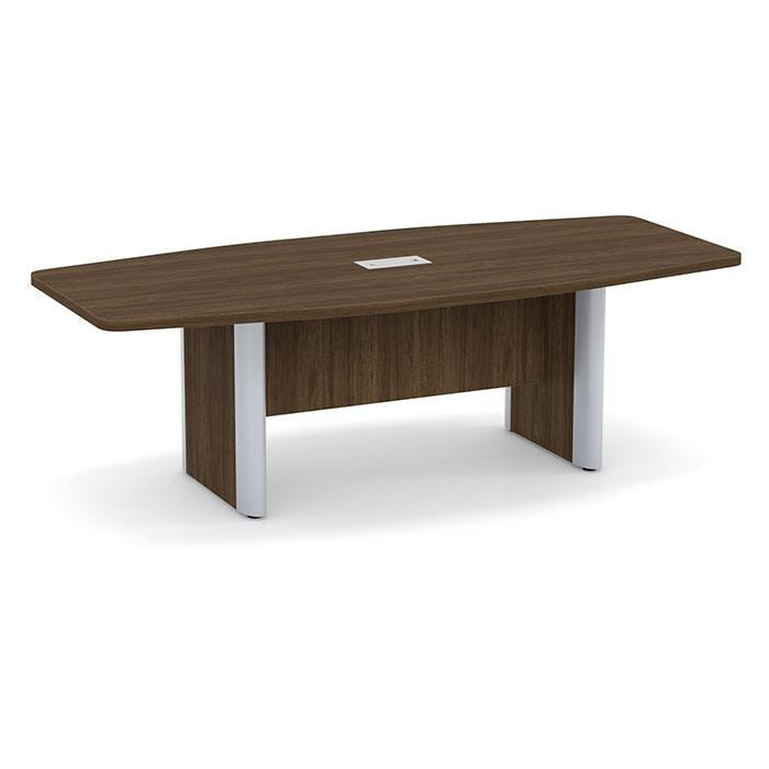 8' Boat Shaped Conference Table In Walnut 8' Boat Shaped Conference Table In Walnut