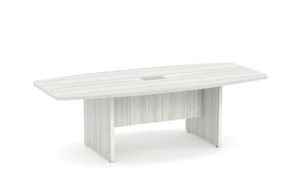 8′ Brooklyn Series Laminate Boat Shaped Conference Table In Silver. Jpeg
