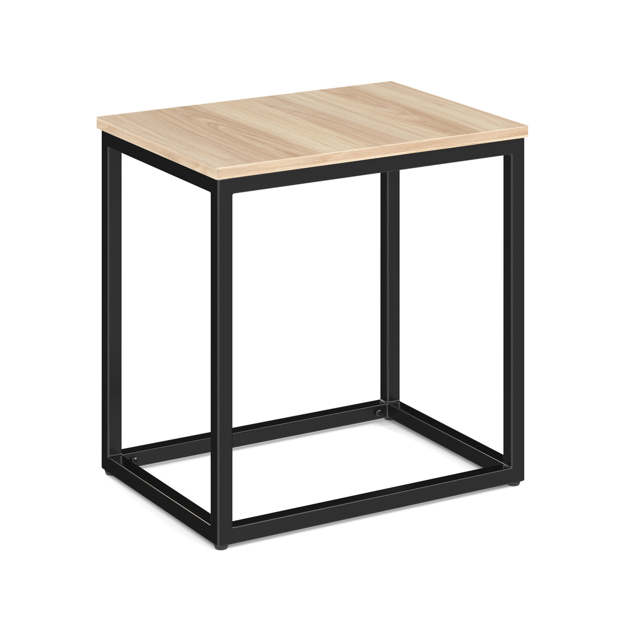Elm Laminate Rectangular Brooklyn Series Side Table with Black Metal Base Elm Laminate Rectangular Brooklyn Series Side Table with Black Metal Base