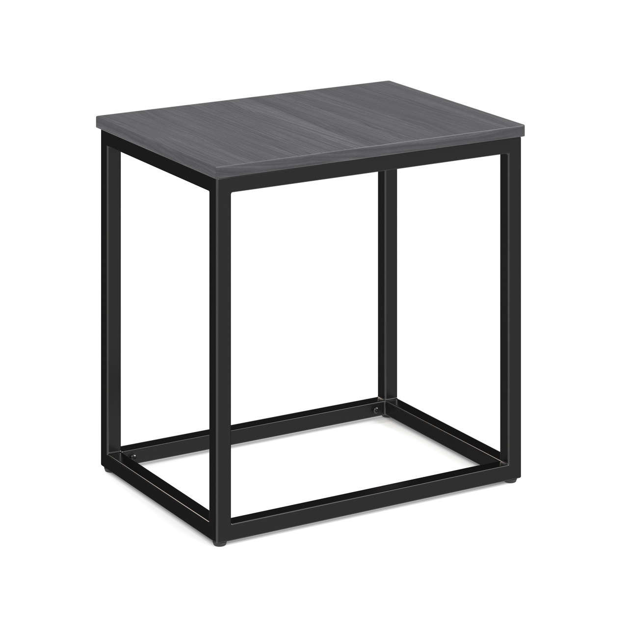 Grey Laminate Rectangular Brooklyn Series Side Table with Black Metal Base Grey Laminate Rectangular Brooklyn Series Side Table with Black Metal Base