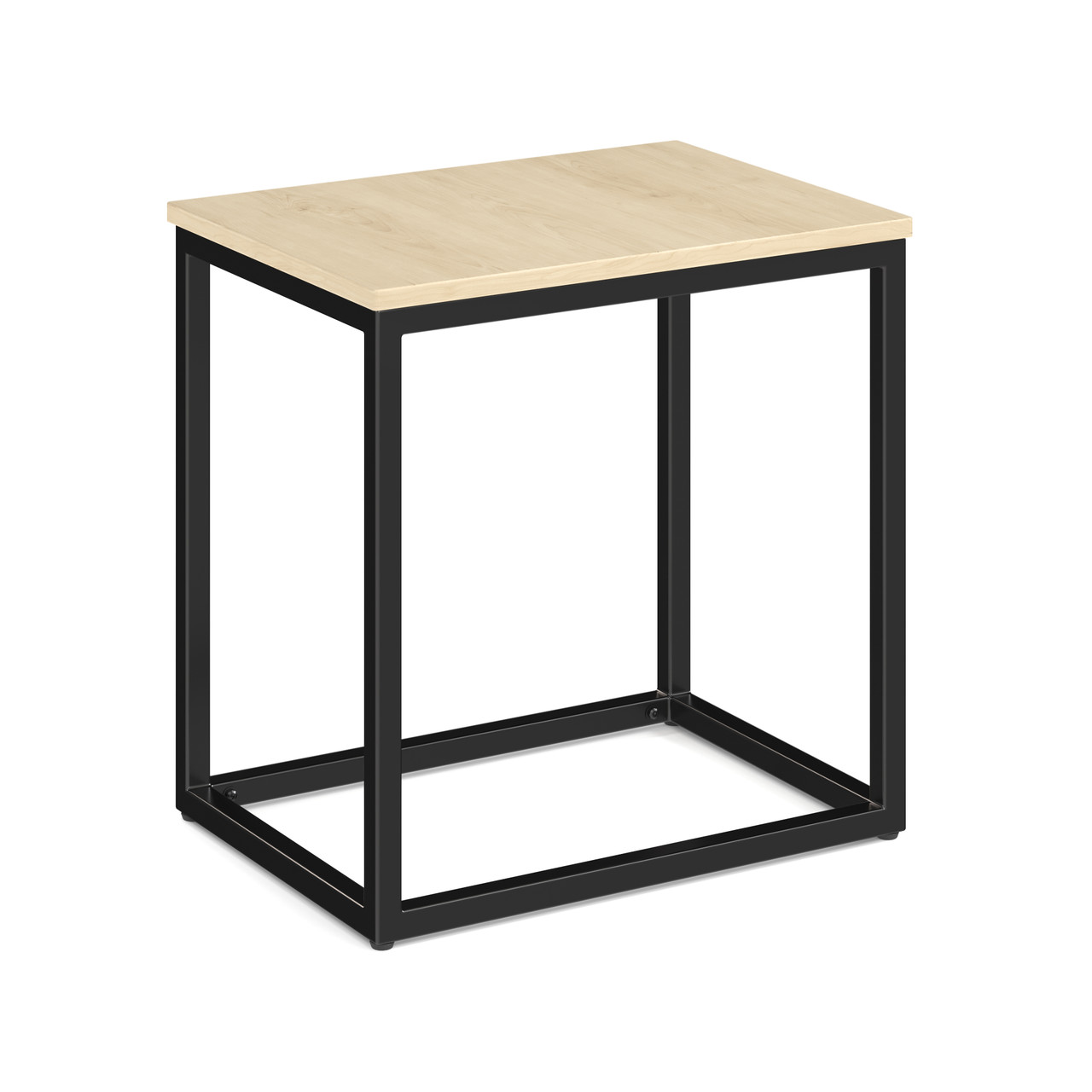 Maple Laminate Rectangular Brooklyn Series Side Table with Black Metal Base Maple Laminate Rectangular Brooklyn Series Side Table with Black Metal Base