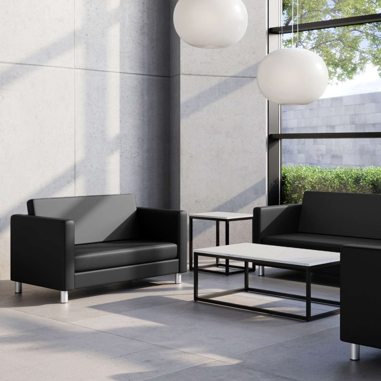 Rectangular Side Table with Black Metal Base Rectangular Side Table with Black Metal Base