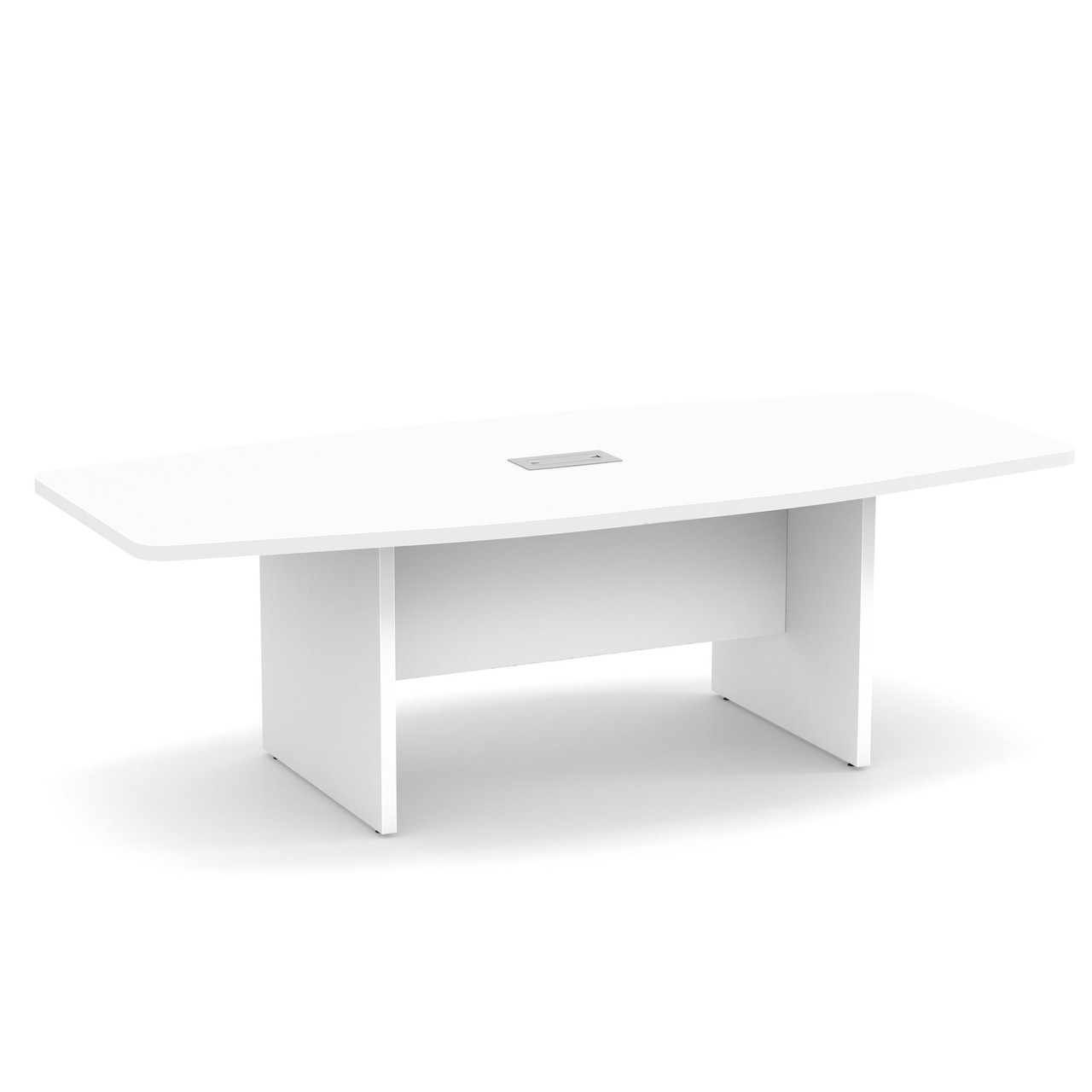 6' White Boat Shaped Conference Table